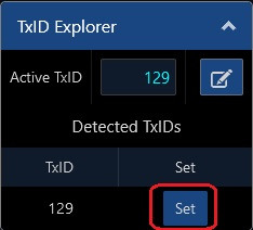 TxID Explorer Tool - Setting TxID from a list of detected TxIDs