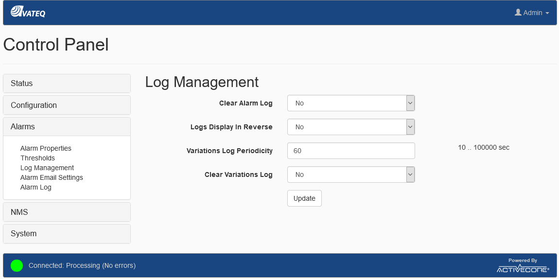 ActiveCore Framework - Alarm Log Management